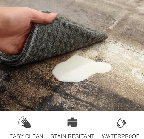 Double Anti-Fatigue Kitchen Mat Set - taupe abstract art non-slip waterproof