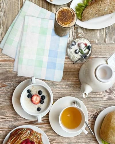 Pastel Waffle Kitchen Hand Towels Set