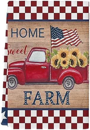 Sunflower Plaid Reusable Washable Kitchen Towel