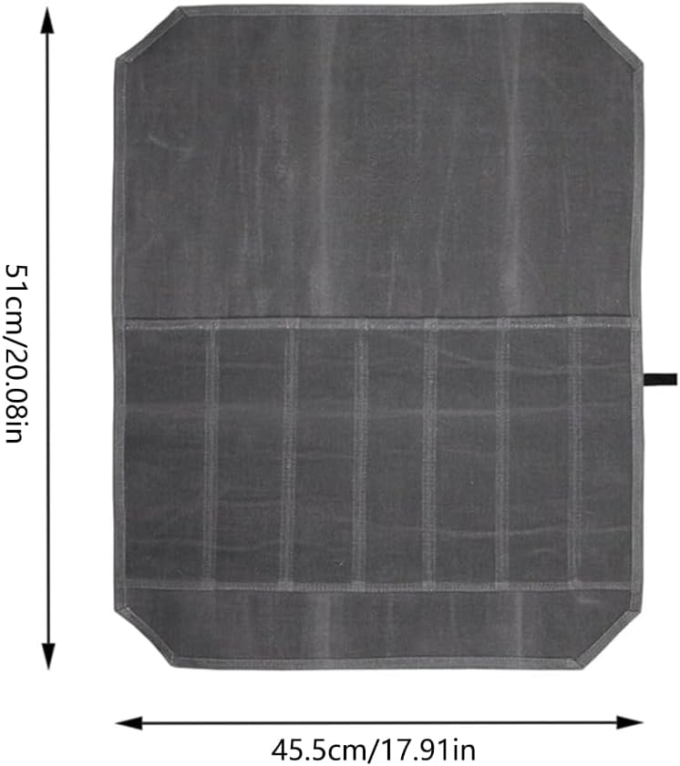 FUKAJOMFEN Knife Roll Chefs Knife Bag Gray Waxed Canvas Holder