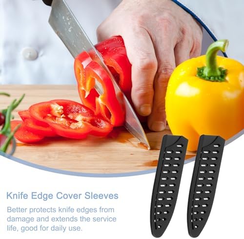 4Pcs Black Knife Cover Sleeves Durable Edge Protector