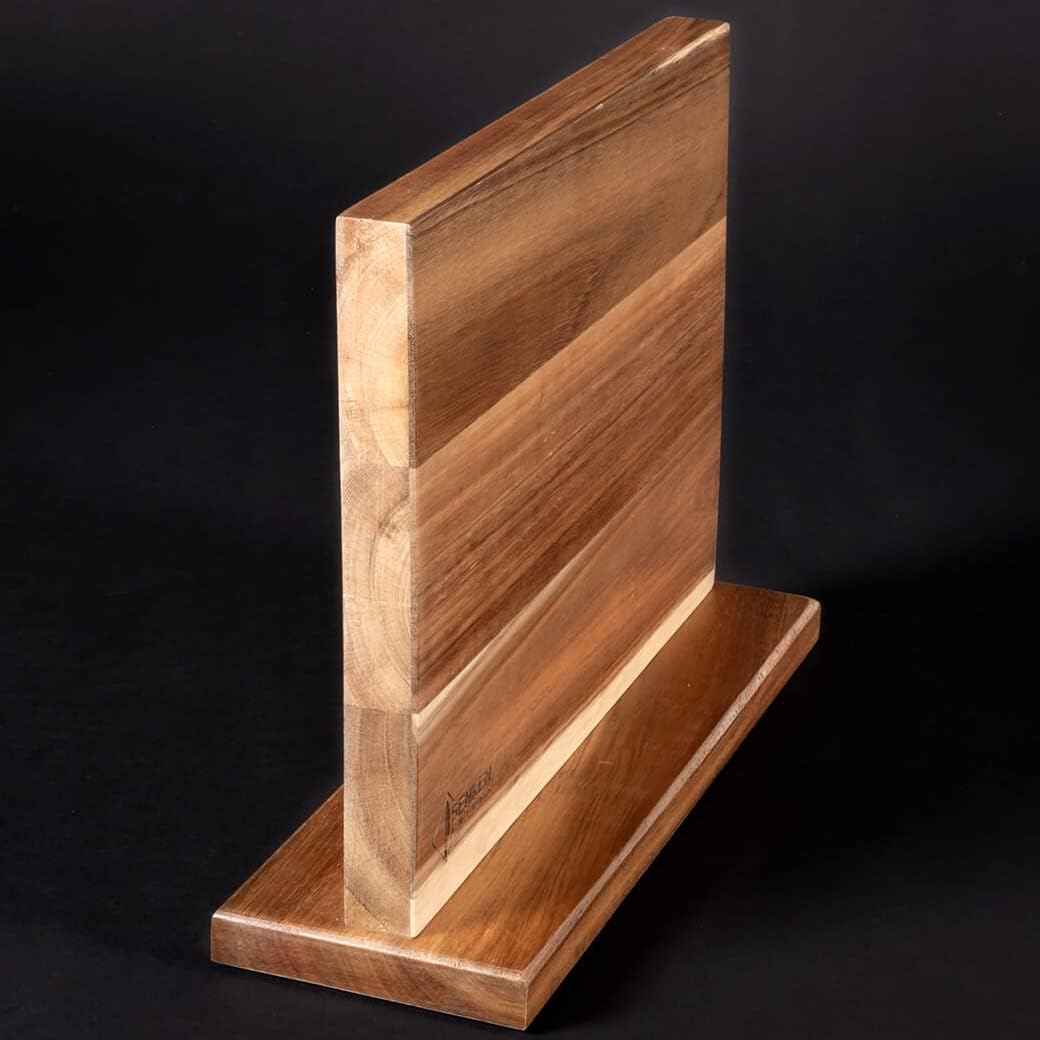 Durable Magnetic Knife Block with Natural Acacia Wood