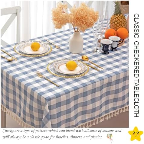 Midsummer Breeze farmhouse checkered tablecloth