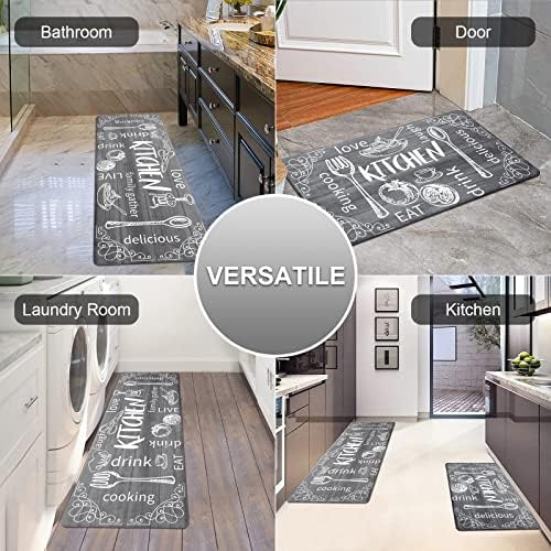 Safe Durable Anti-Fatigue Kitchen Rugs Set for Floors Standing Desks
