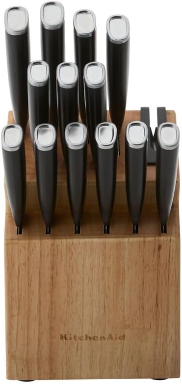 KitchenAid Classic Step Knife Block Set with Built-In Sharpener