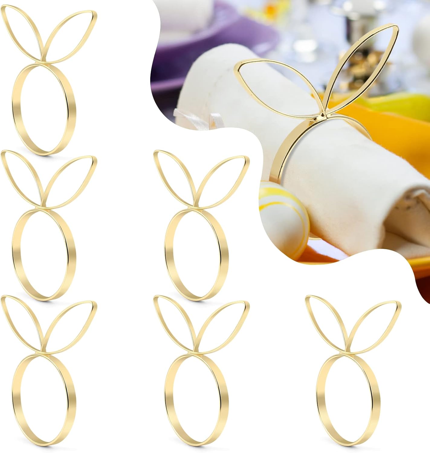 Kesote bunny napkin rings for Easter dinner table decor