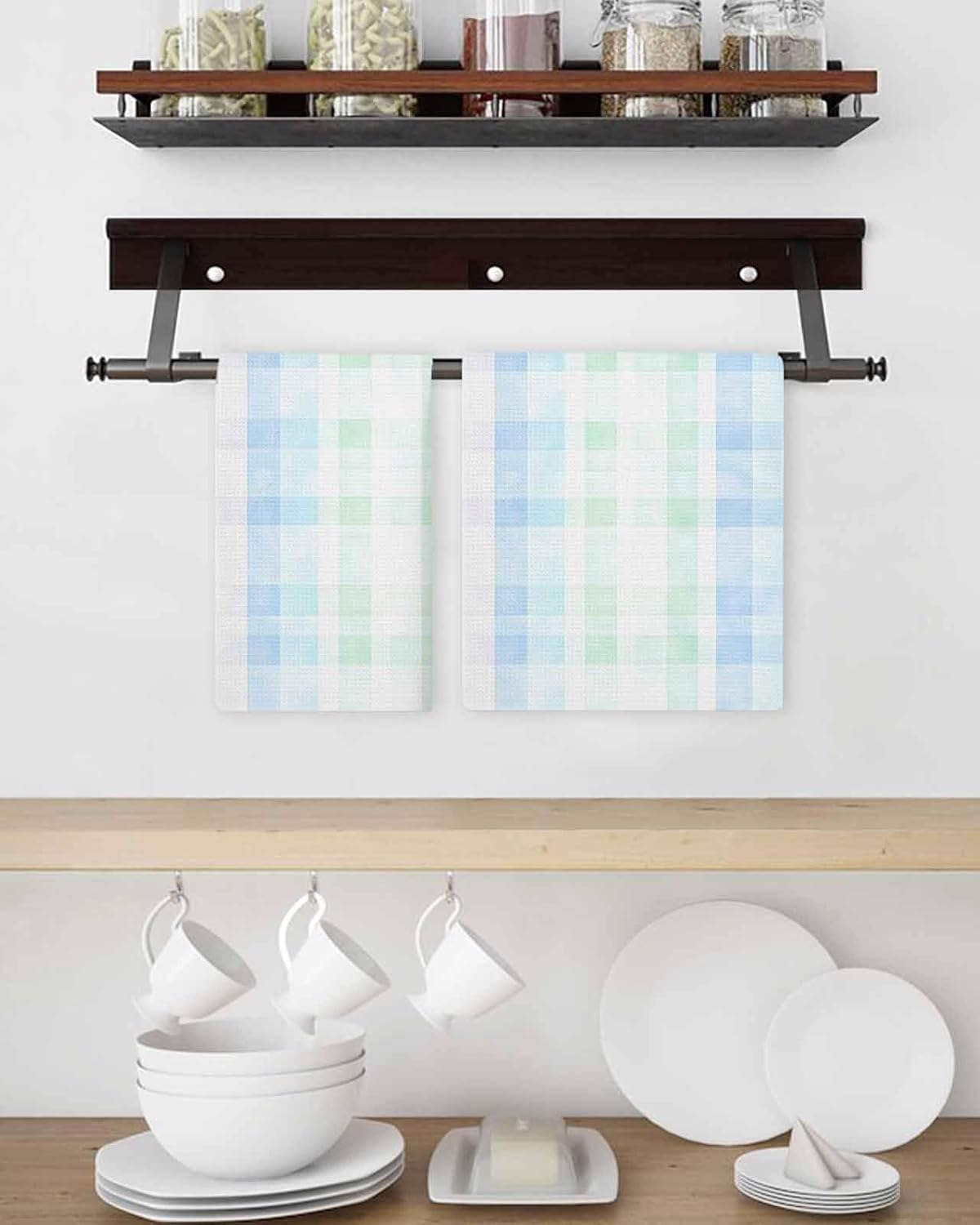Pastel Waffle Kitchen Hand Towels Set