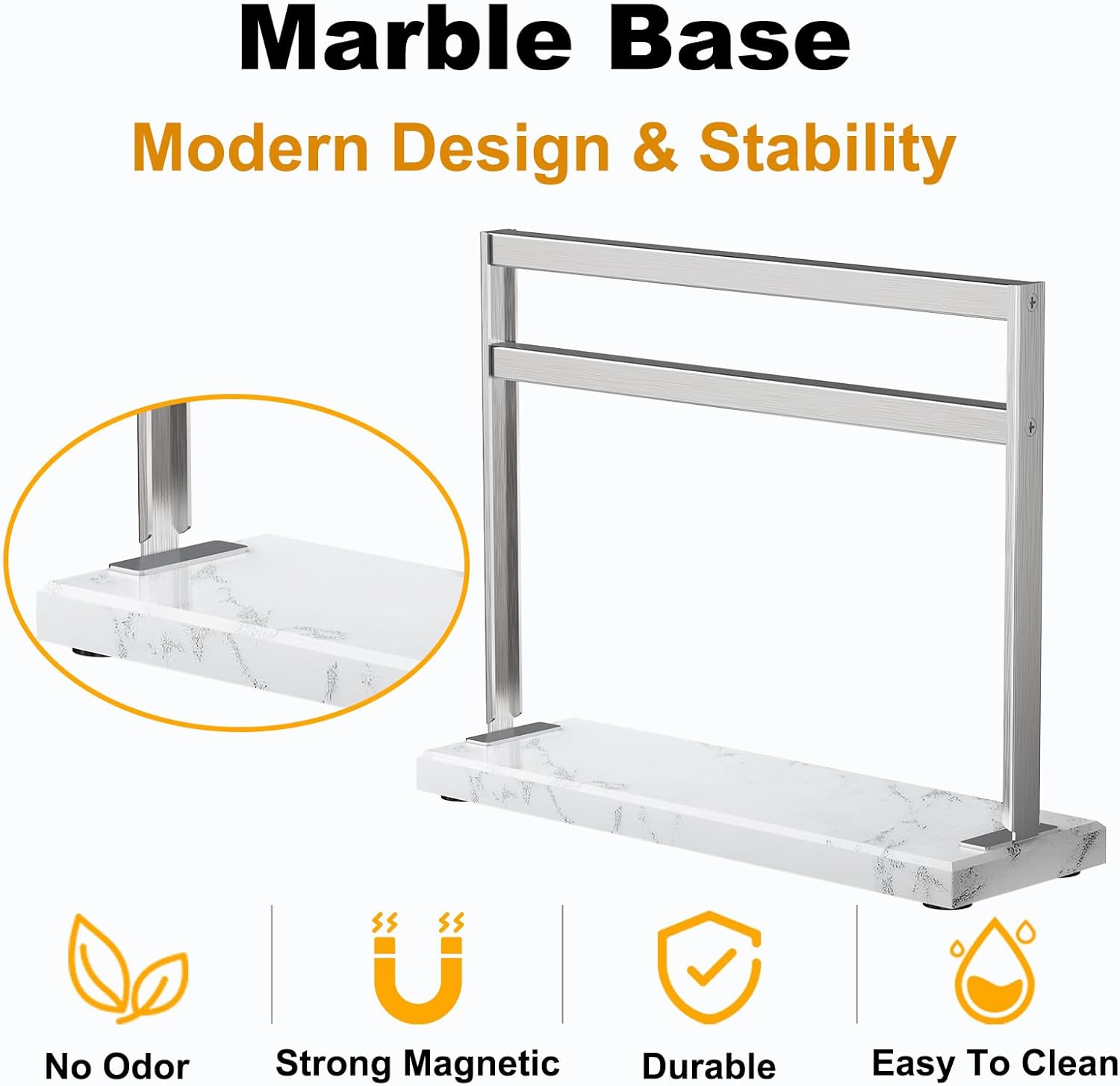 Magnetic Knife Block Holder - Marble Base