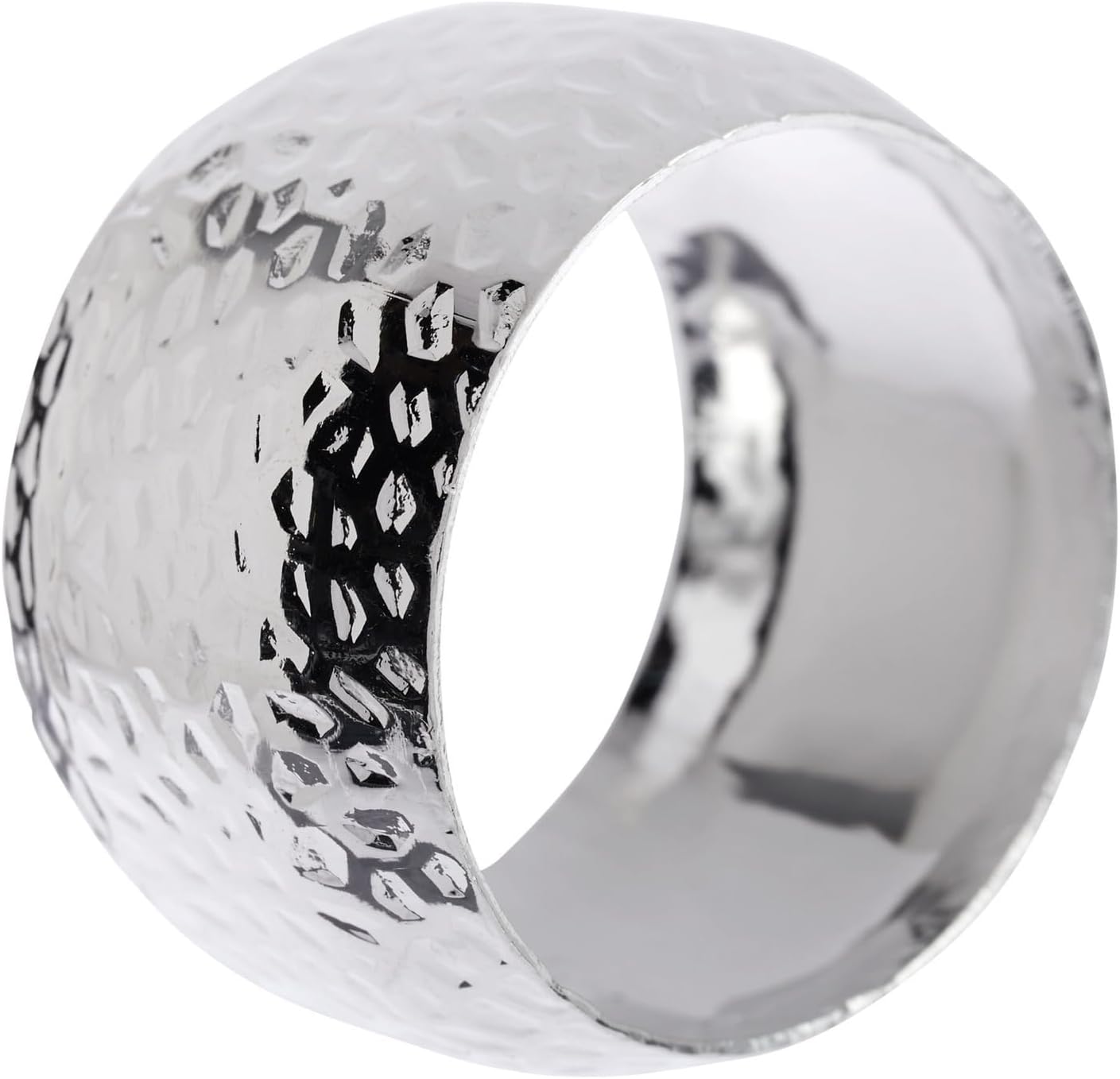 Elegance 12-Piece Silver Napkin Rings - Compact Durable Reusable for Weddings Parties