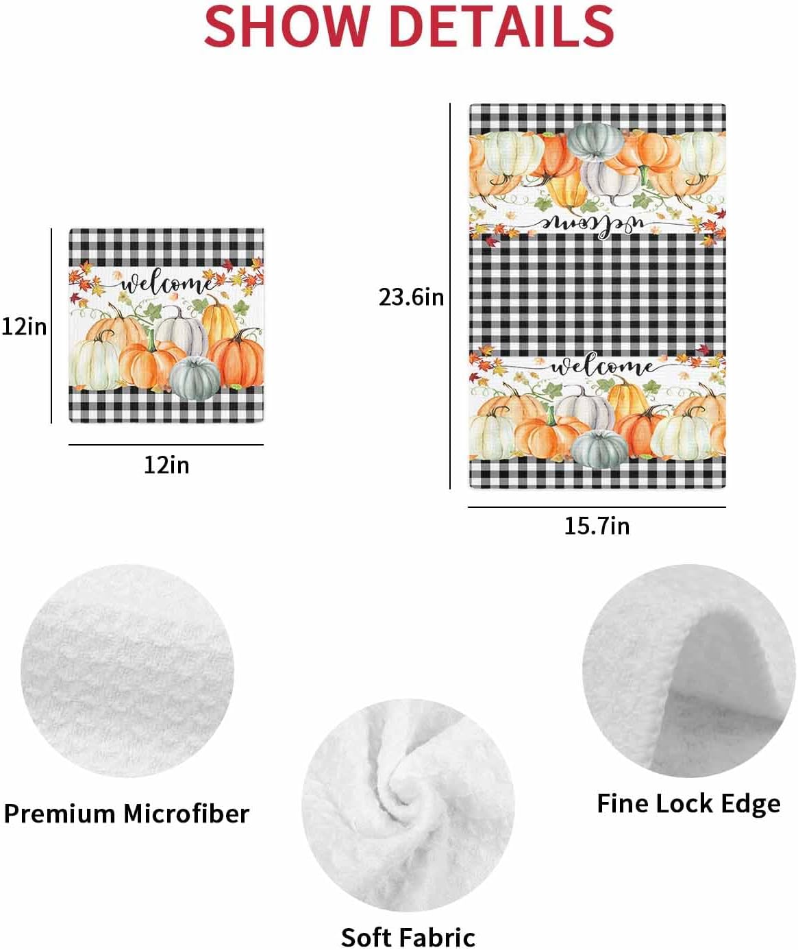 Fast-absorbent 12x12 Waffle Towels Set of 3