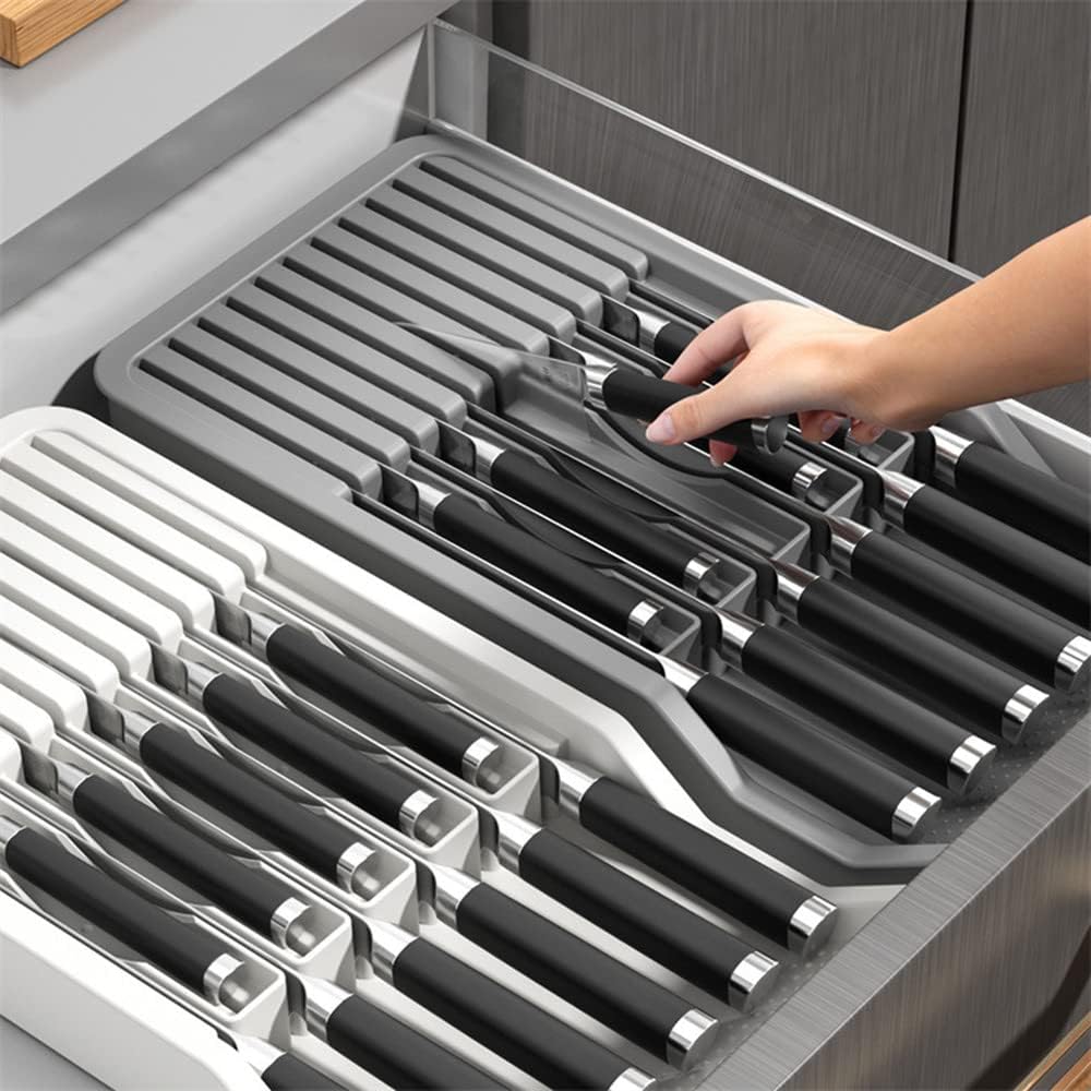 RIIPOO Expandable Knife Organizer for Drawers Countertops