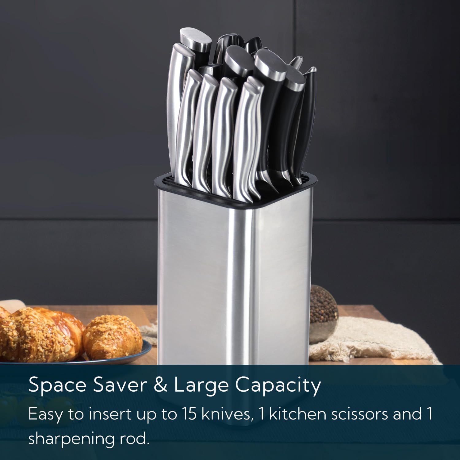 KITCHENDAO XL Universal Kitchen Knife Block