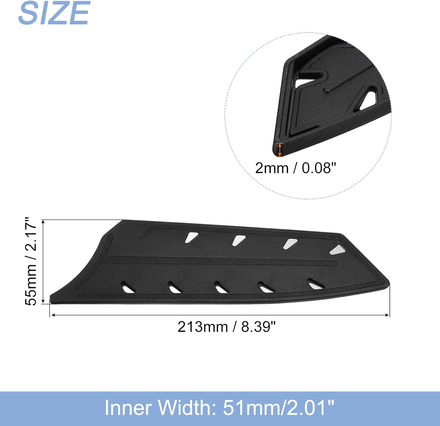 Uxcell 2Pcs Knife Edge Guards for 75 Chef Knife Black