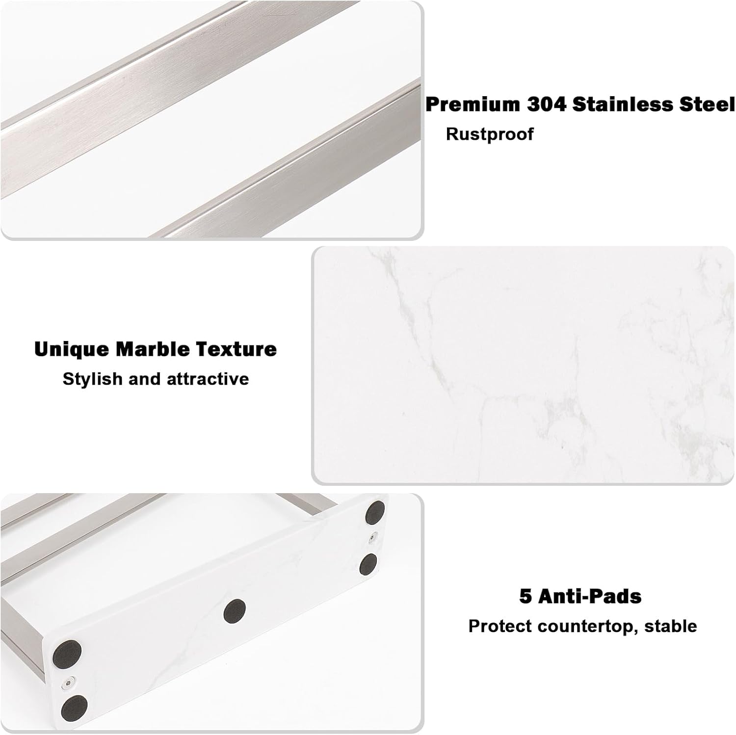 Sturdy Magnetic Knife Holder with Marble Base Perfect for Kitchen Storage