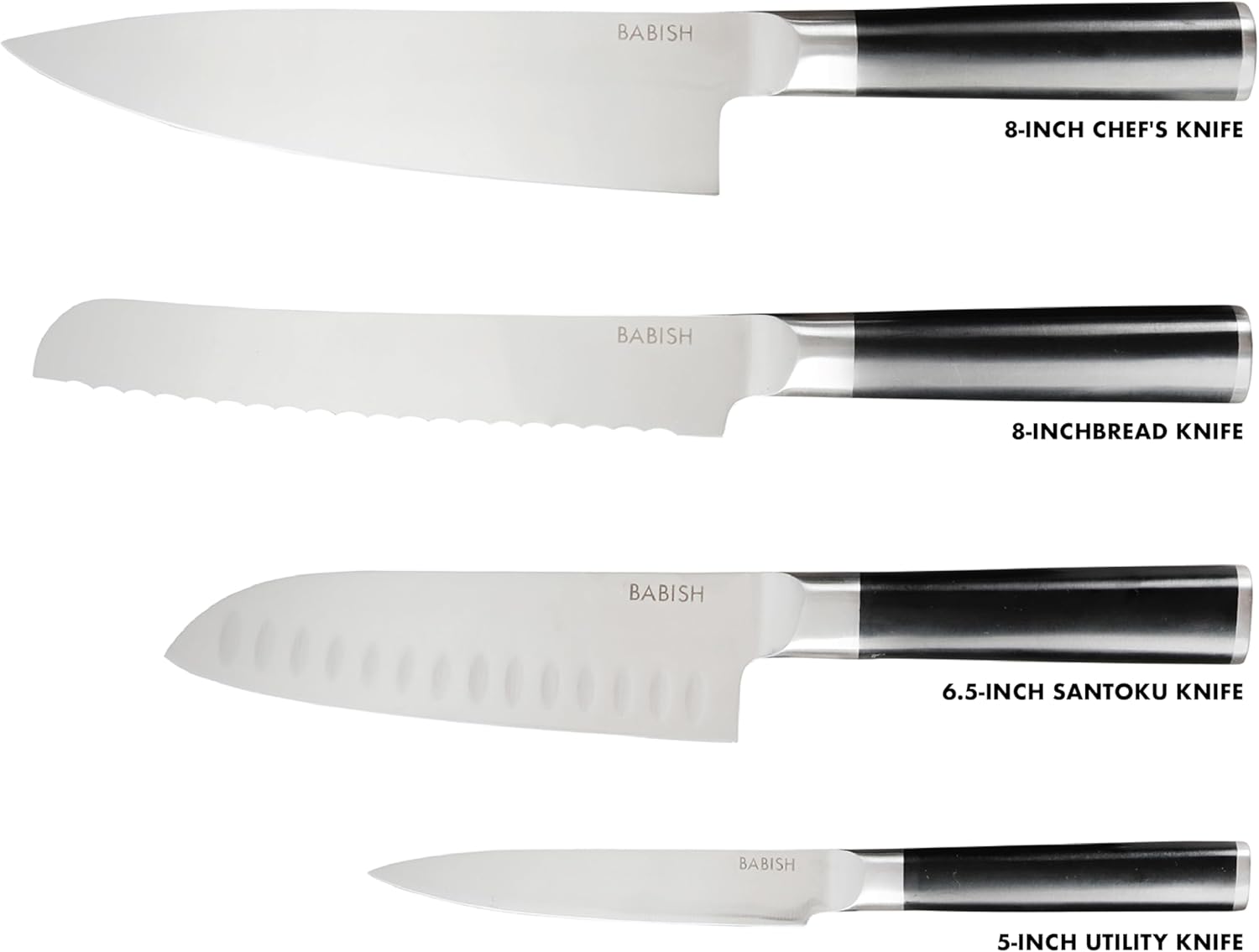 Babish German Steel Kitchen Knife Block Set
