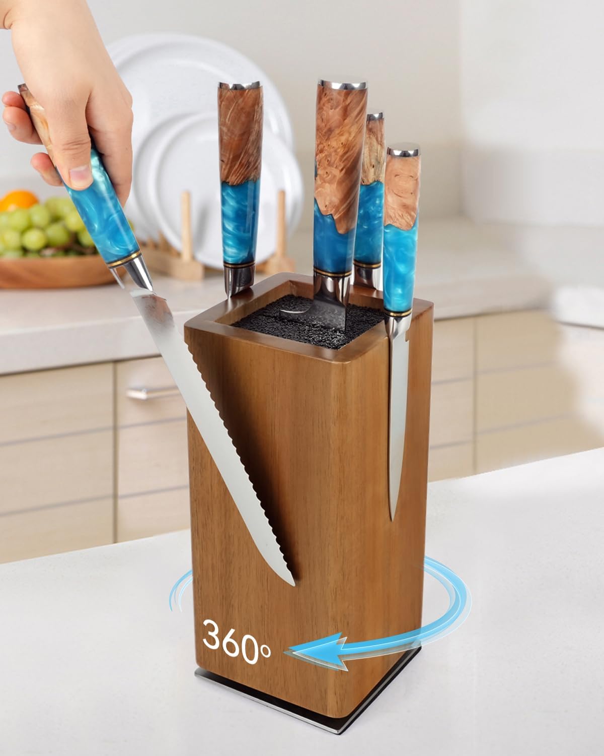 KUCHEASY Magnetic Knife Block360 Rotating Storage with Strong Magnets
