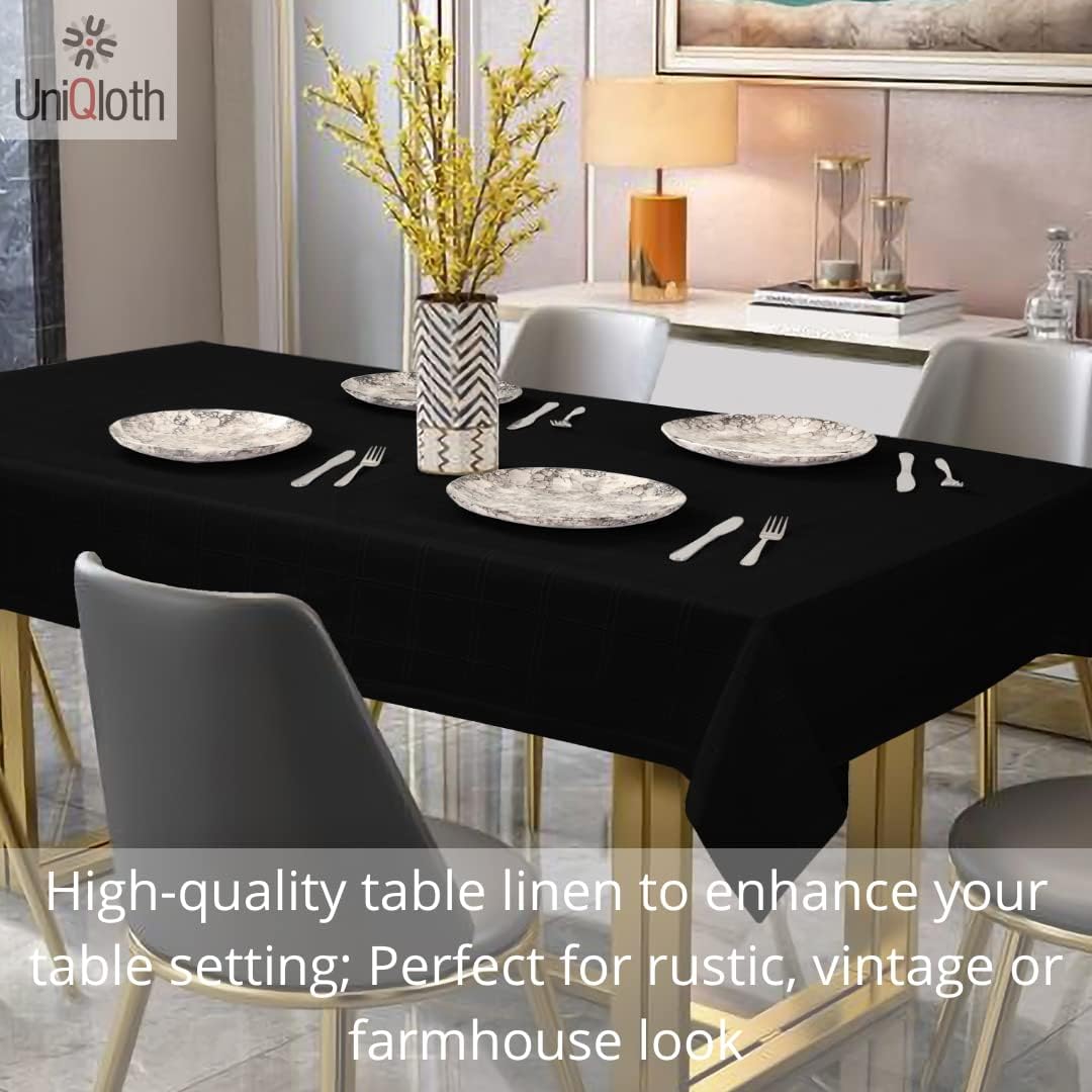 Relax at Home Rustic Farmhouse Tablecloth 52x70 Black