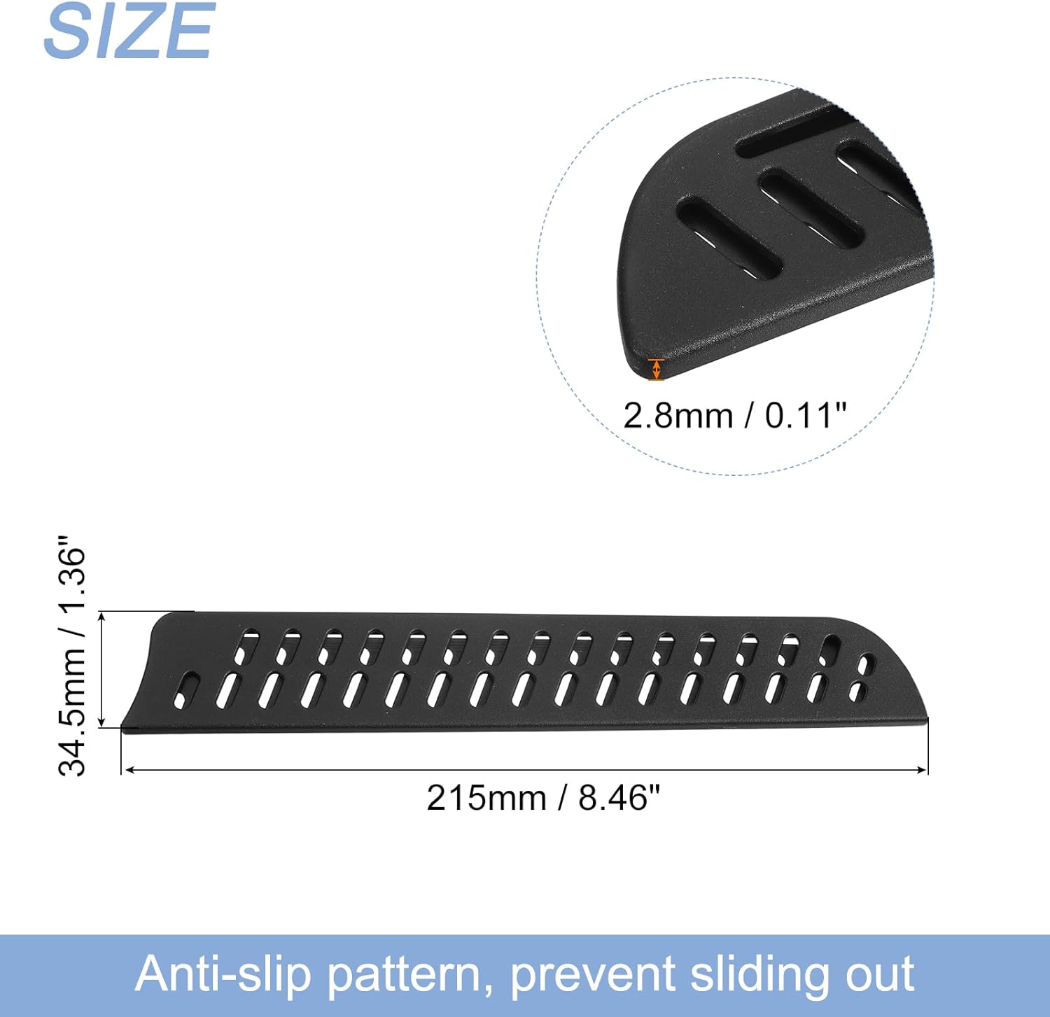 4-Piece 8-inch Knife Edge Guards Durable Black Kitchen Set