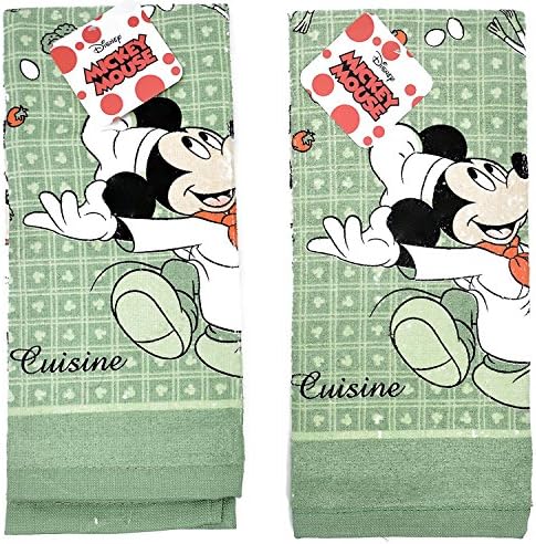 Disney Dish Towels 2 Piece Set Mickey Mouse Green