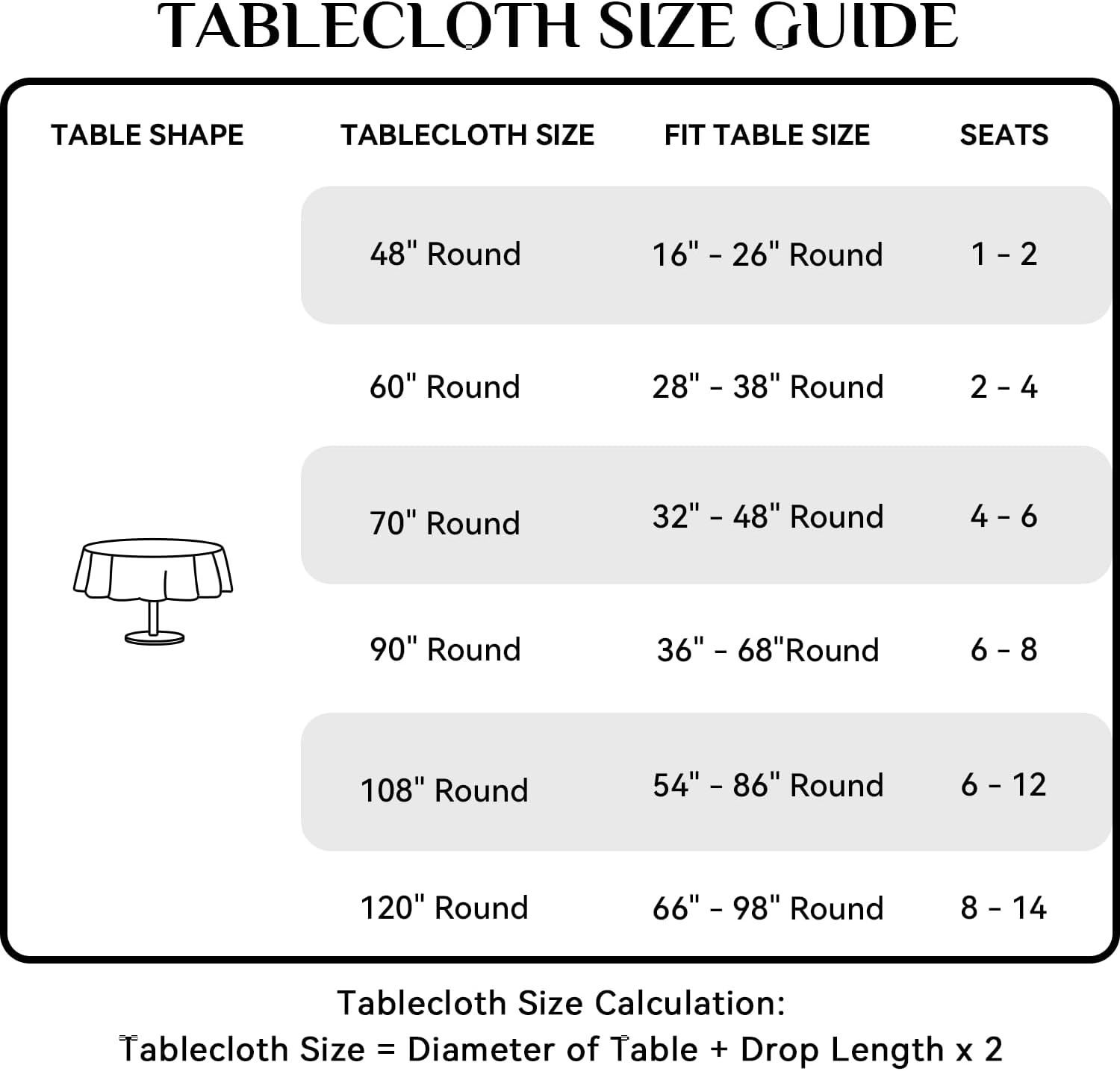 Softalker Round Tablecloth 90 Inch Lavender