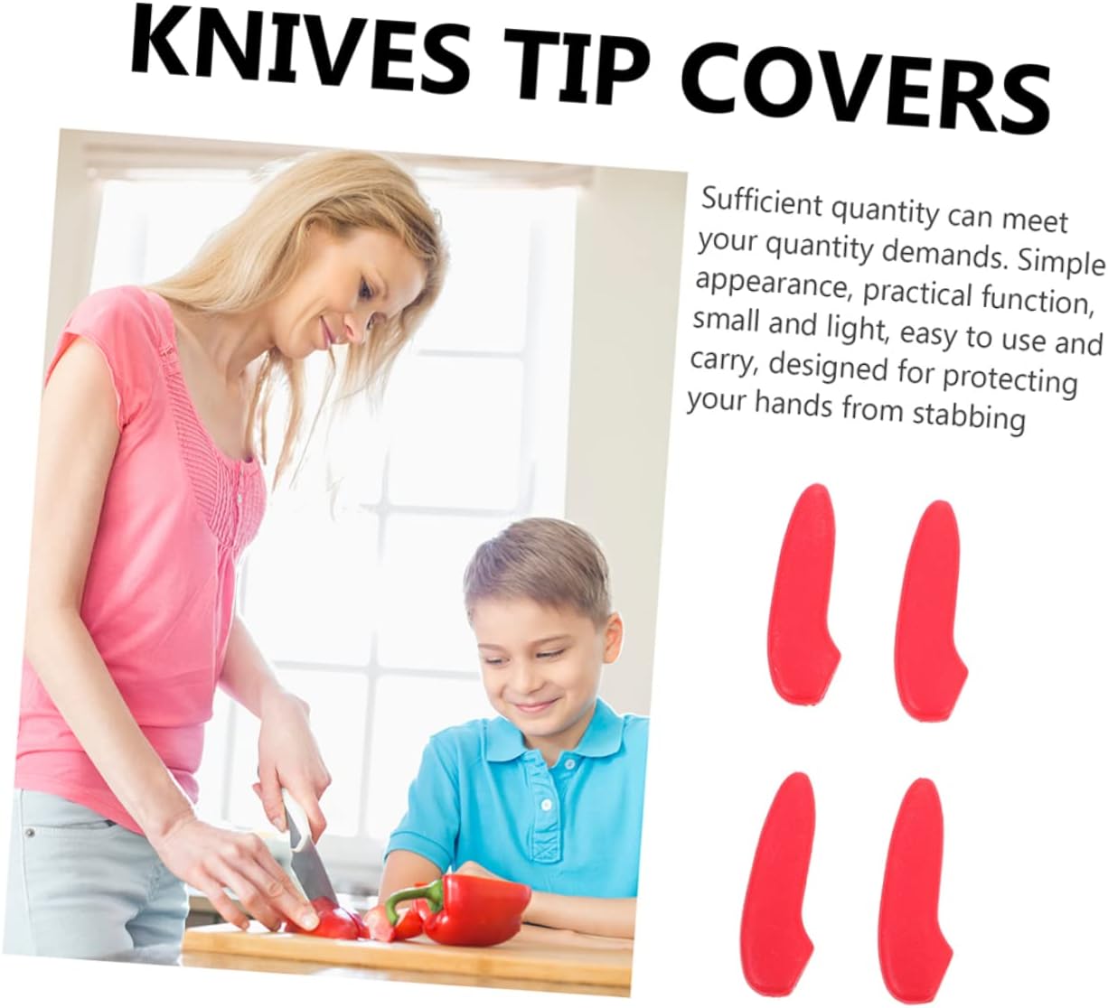 PRETTYZOOM 30-Piece Red Knives Tip Protective Covers