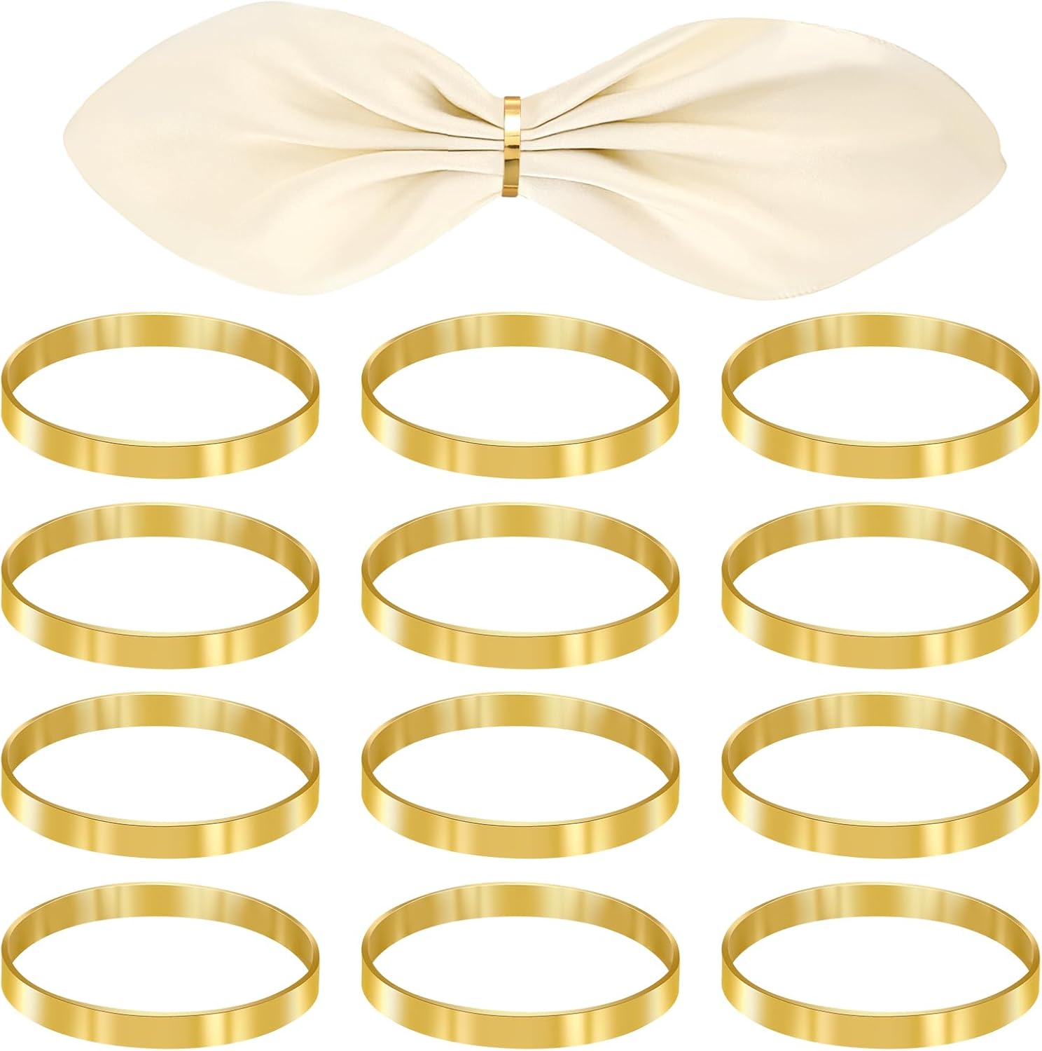 Durable Gold Napkin Rings for Parties Weddings