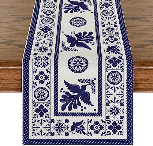 Artoid Mode Floral Bird Dia De Los Muertos Table Runner