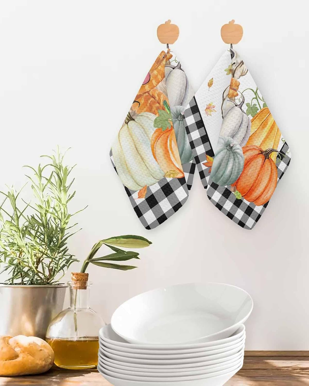 Habtucy Thanksgiving Pumpkin Dog Towels Set 4-Piece