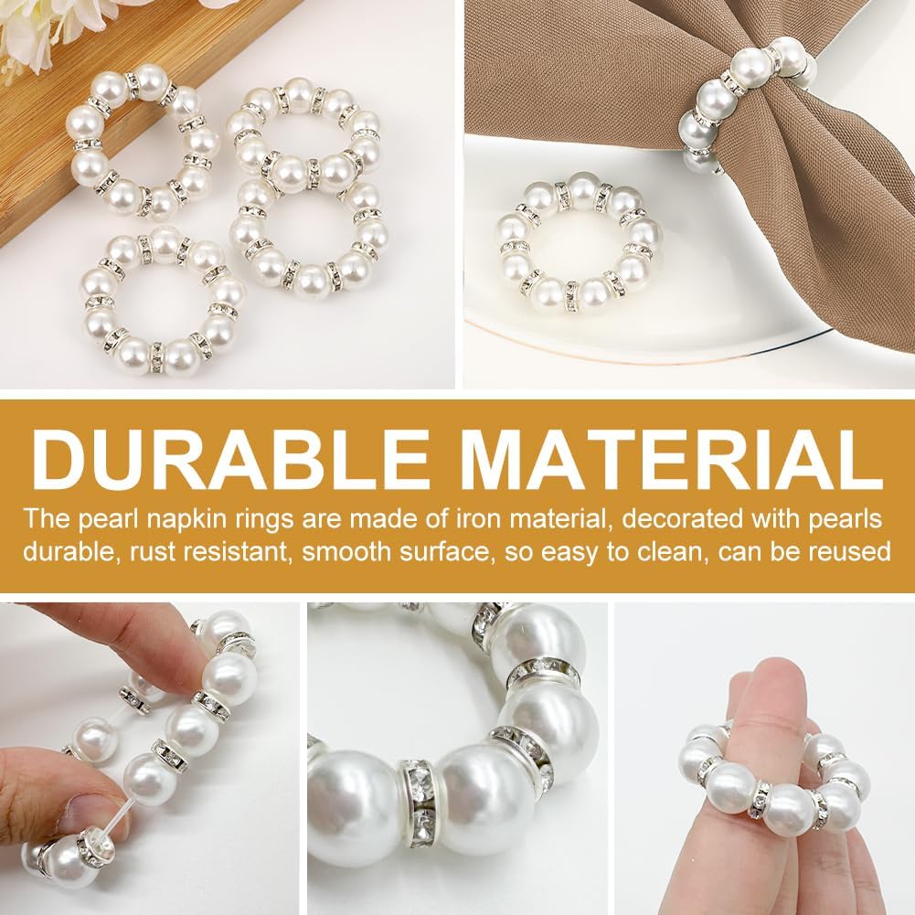 Elegant Pearl Napkin Rings - Perfect for Special Occasions