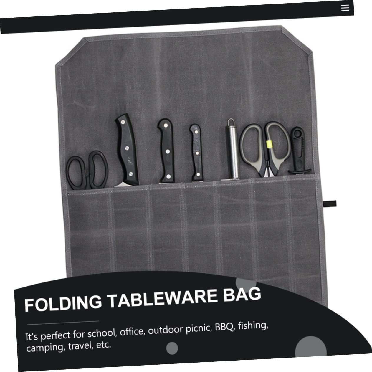 Durable Outdoor Travel Cutlery Storage Pouch Foldable Knives Organizer