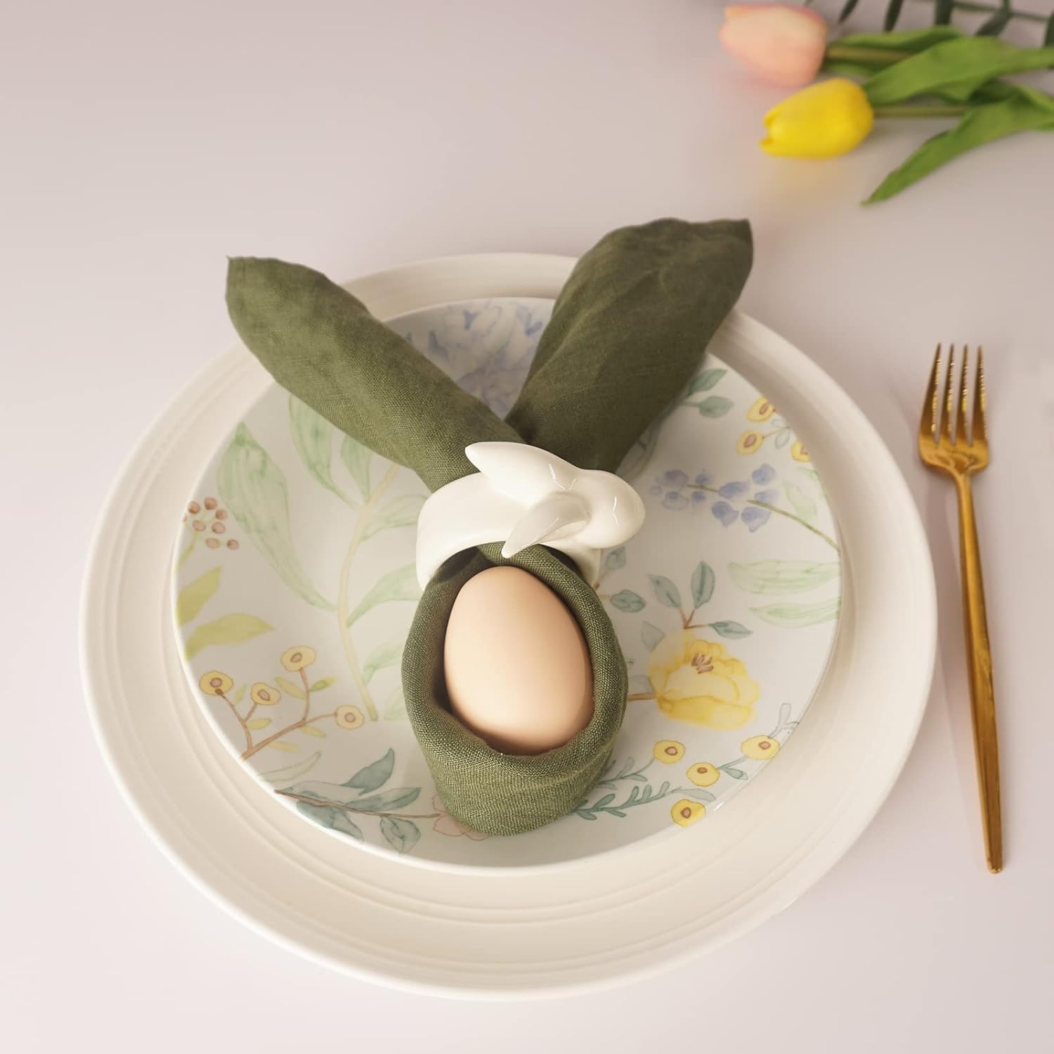 Utalek Easter Bunny Napkin Rings Set of 6