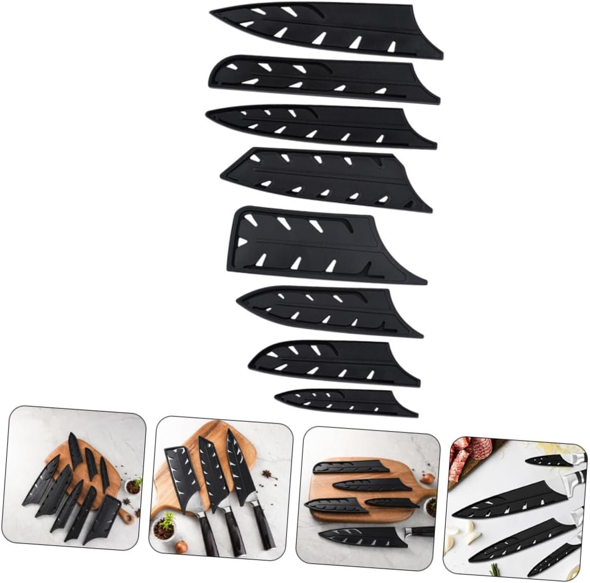 PRETYZOOM 8pcs Chef Knife Set Plastic Cutter Covers