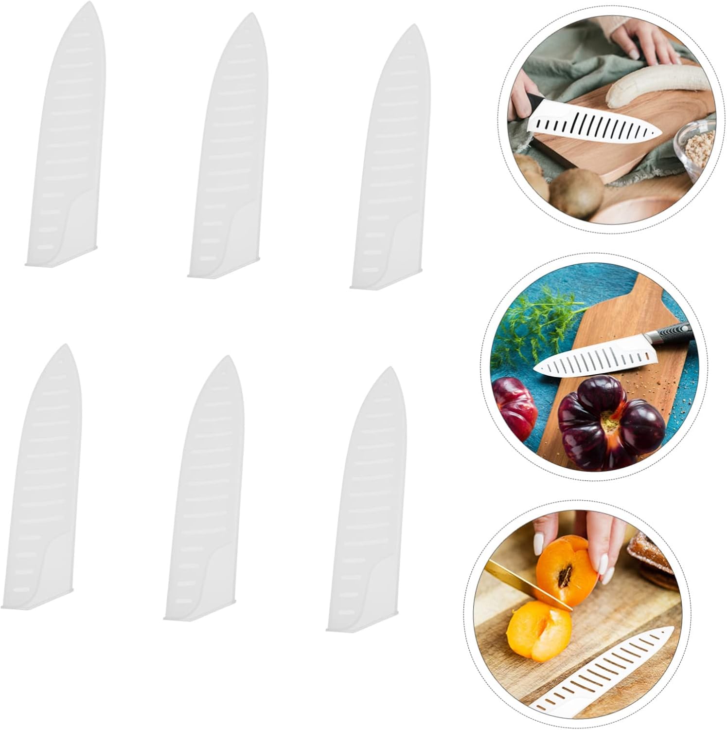 KIC HOUSE 6-Piece Scabbard Fruit Knife Blade Guard Kitchen knives Set