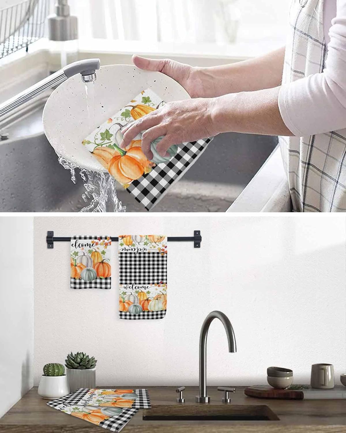 Fast-absorbent 12x12 Waffle Towels Set of 3