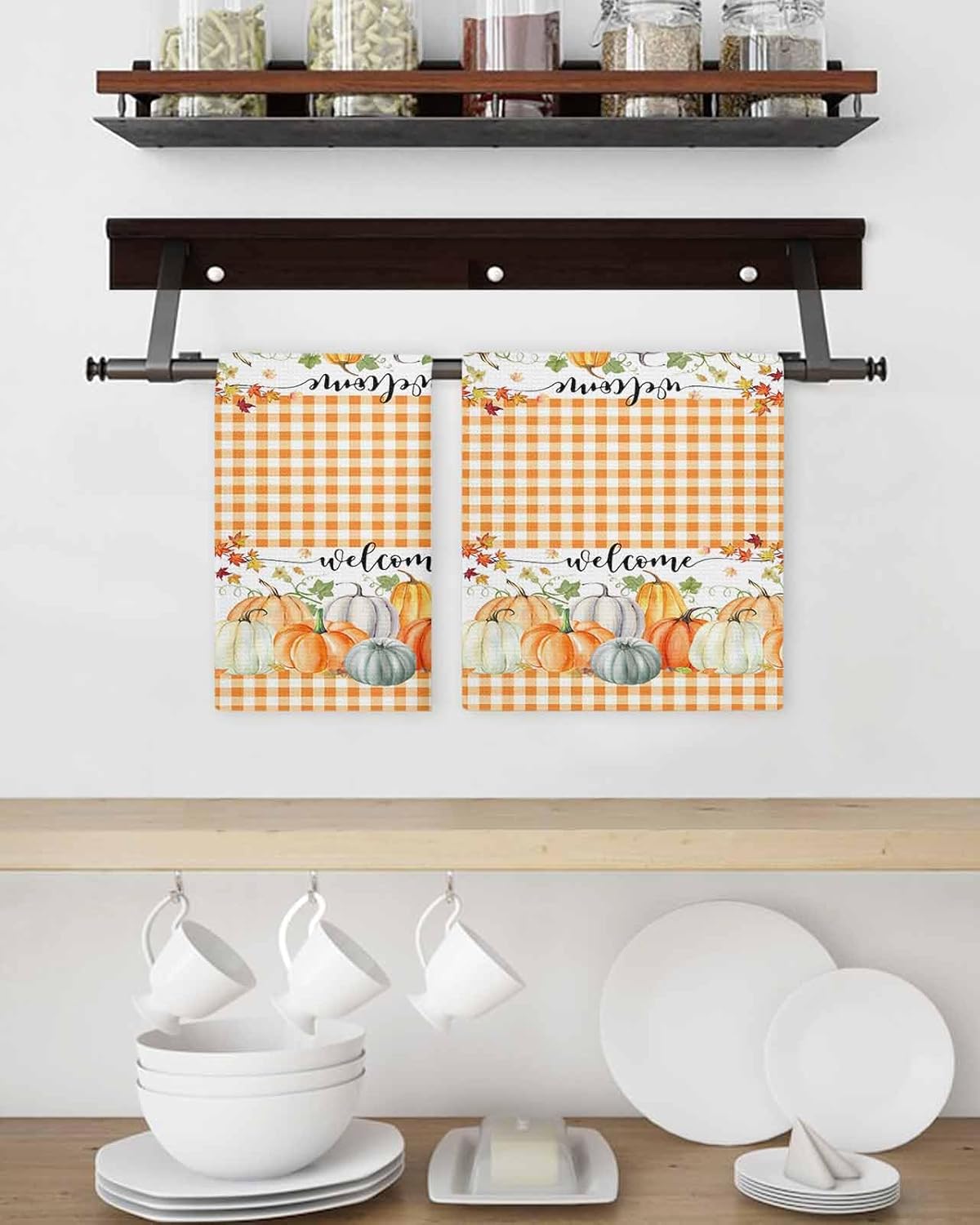 Vibrant Fall Plaid Kitchen Towels 3-Pack