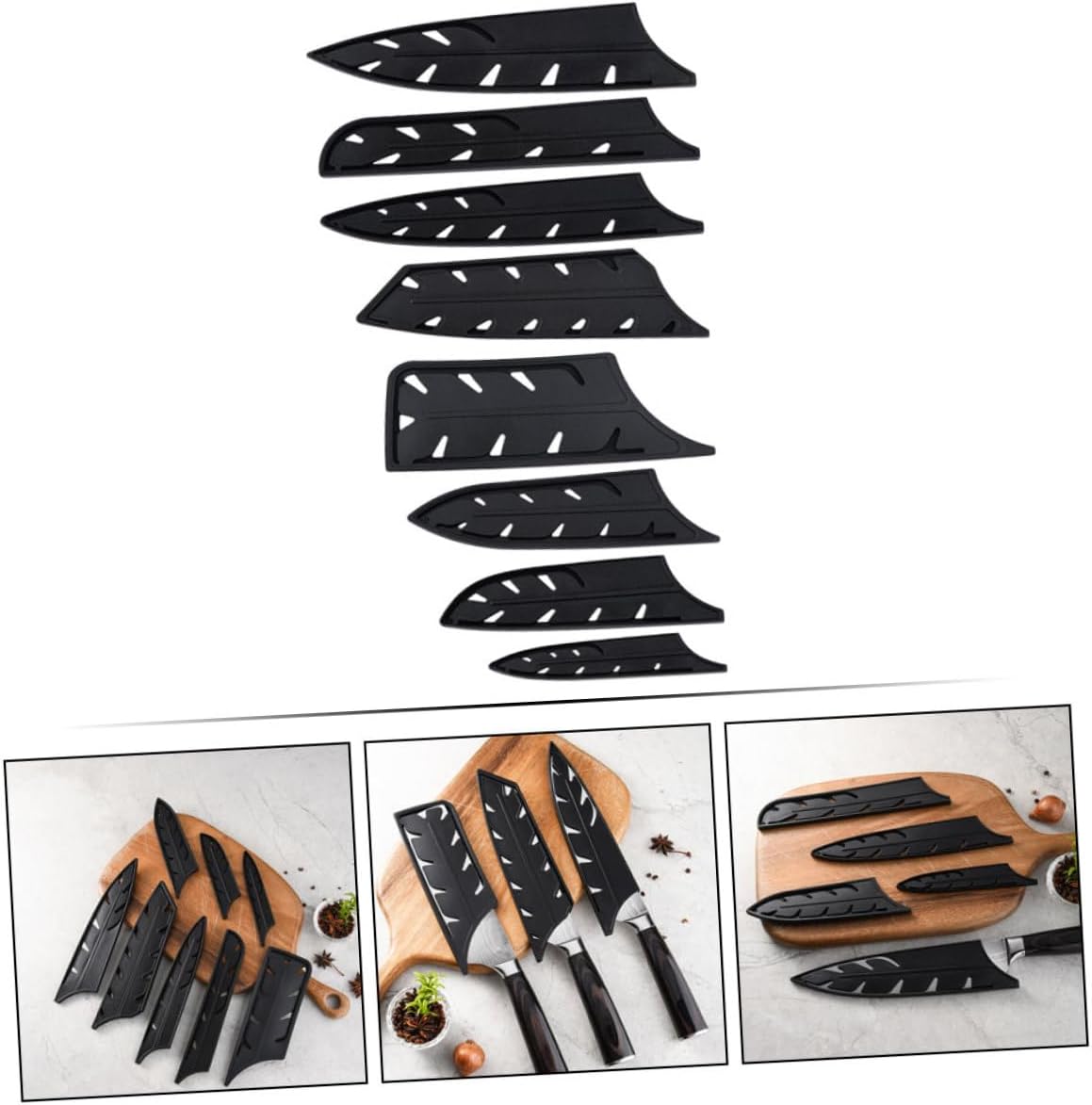 PRETYZOOM 8pcs Chef Knife Set Plastic Cutter Covers