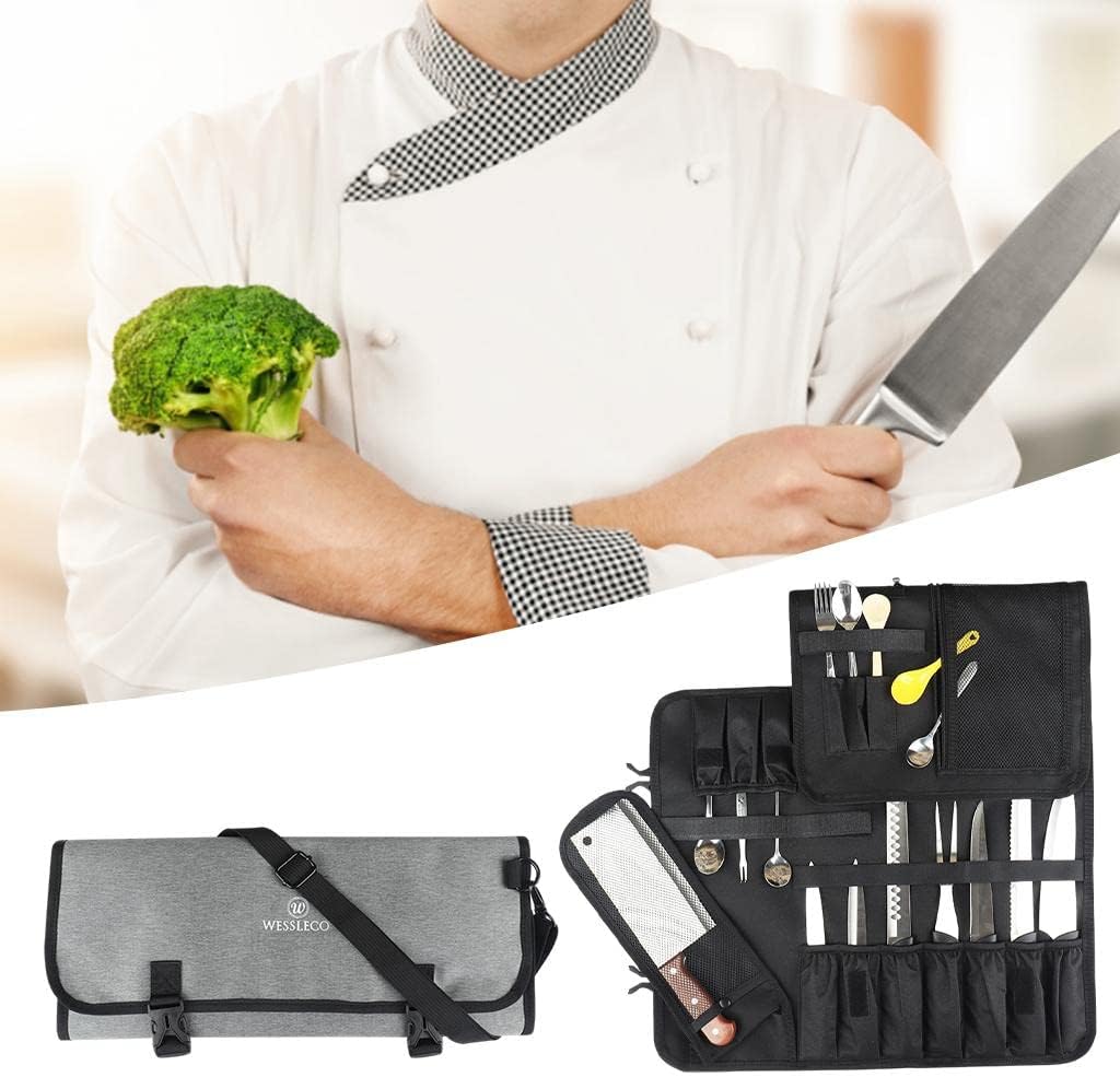 Chefs Roll Bag 14 Slot Organizer for Cooking and Travel