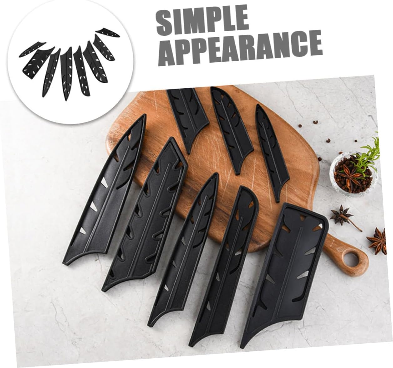 PRETYZOOM 8pcs Kitchen Knife Blade Guards Set