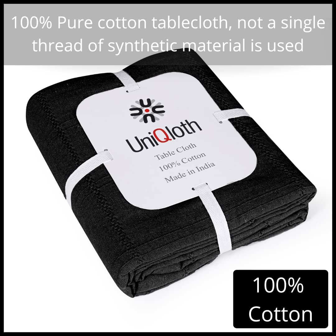 Relax at Home Rustic Farmhouse Tablecloth 52x70 Black