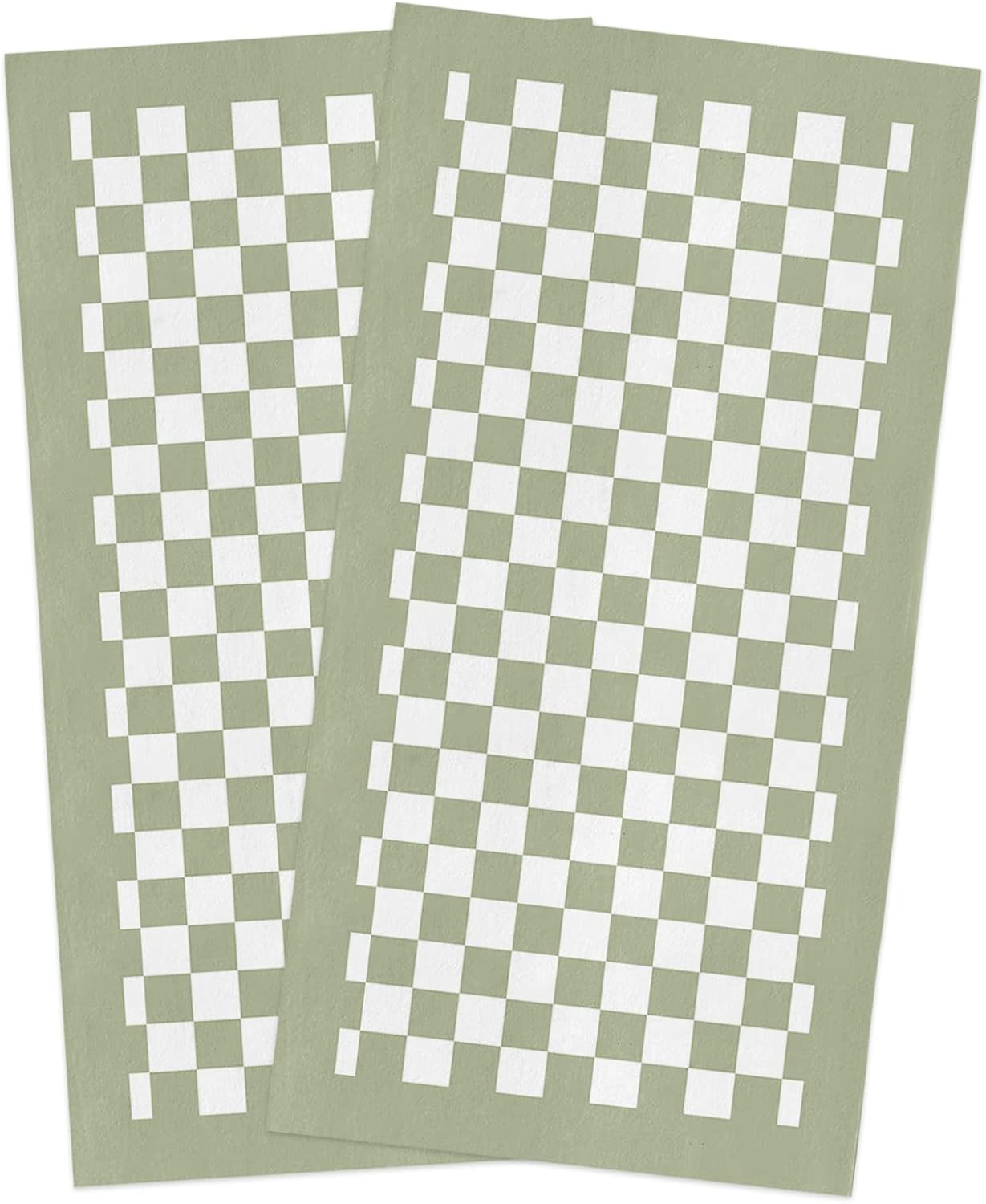 ZOE GARDEN Sage Green Plaid Kitchen Towels Set of 2 18x28