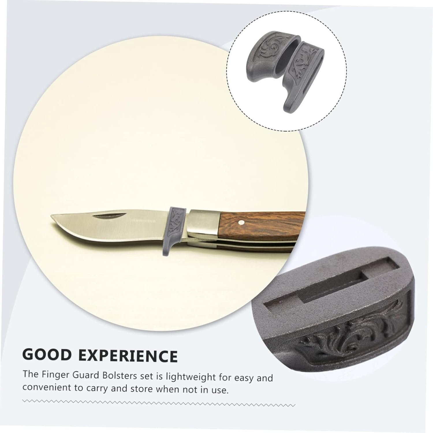 ORFOFE 2Pcs Stainless Steel Finger Guard for Knife Handle