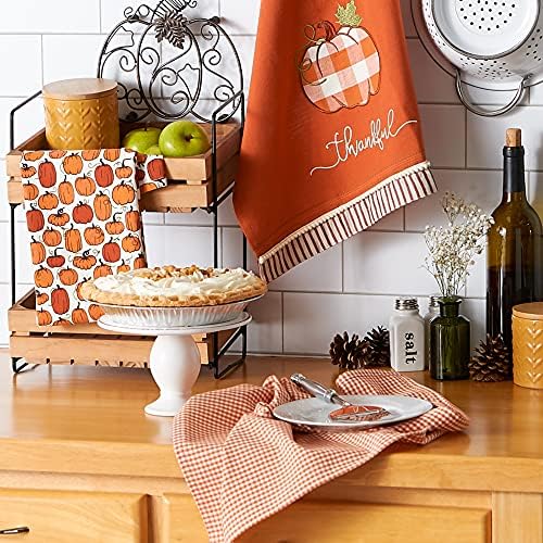 Elegant Pumpkin Spice Kitchen Towels