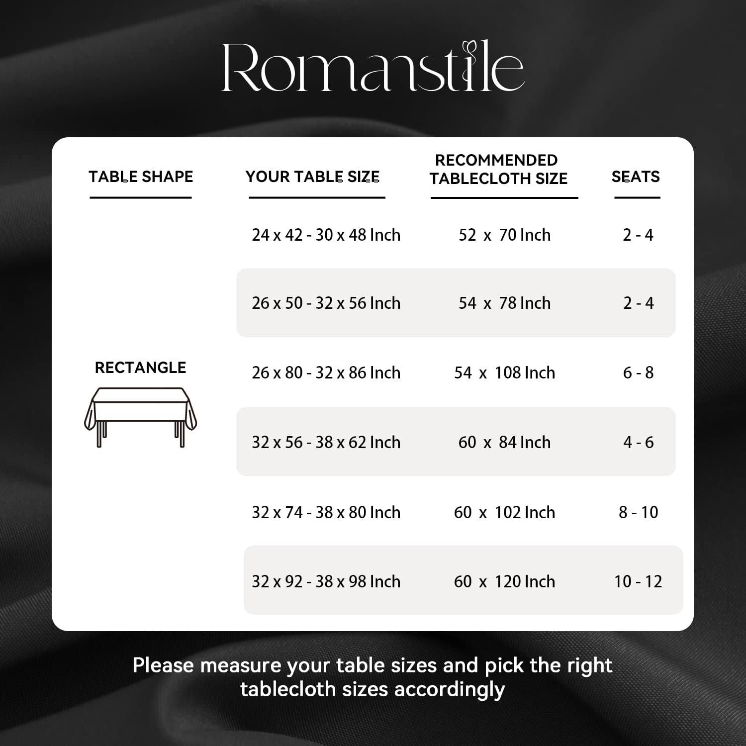 Romanstile Rectangle Tablecloth - Durable Waterproof