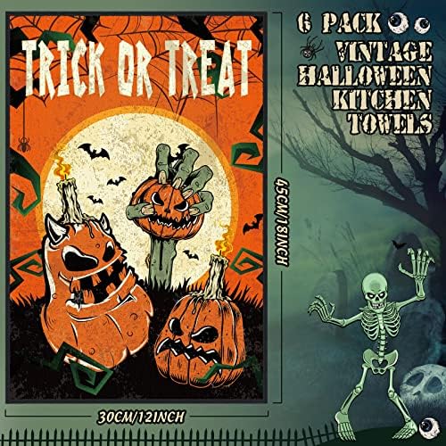 SUNNAY 6 Pcs Halloween Dish Towels Set