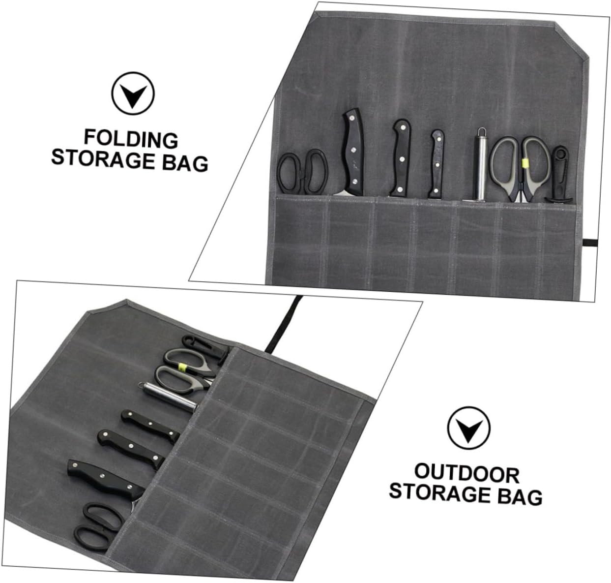 Durable Outdoor Travel Cutlery Storage Pouch Foldable Knives Organizer
