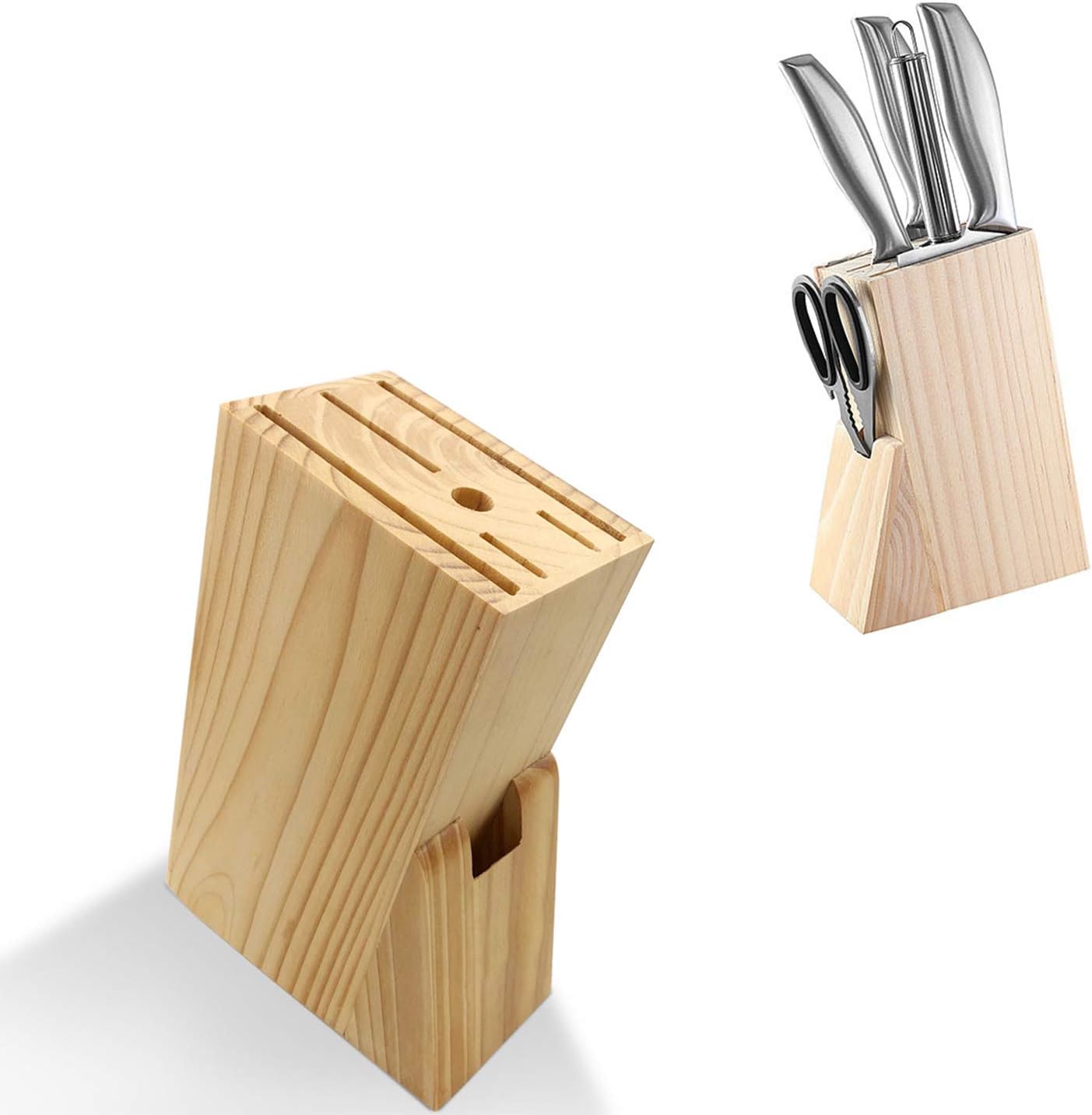 Wooden Knife Block Countertop Organizer