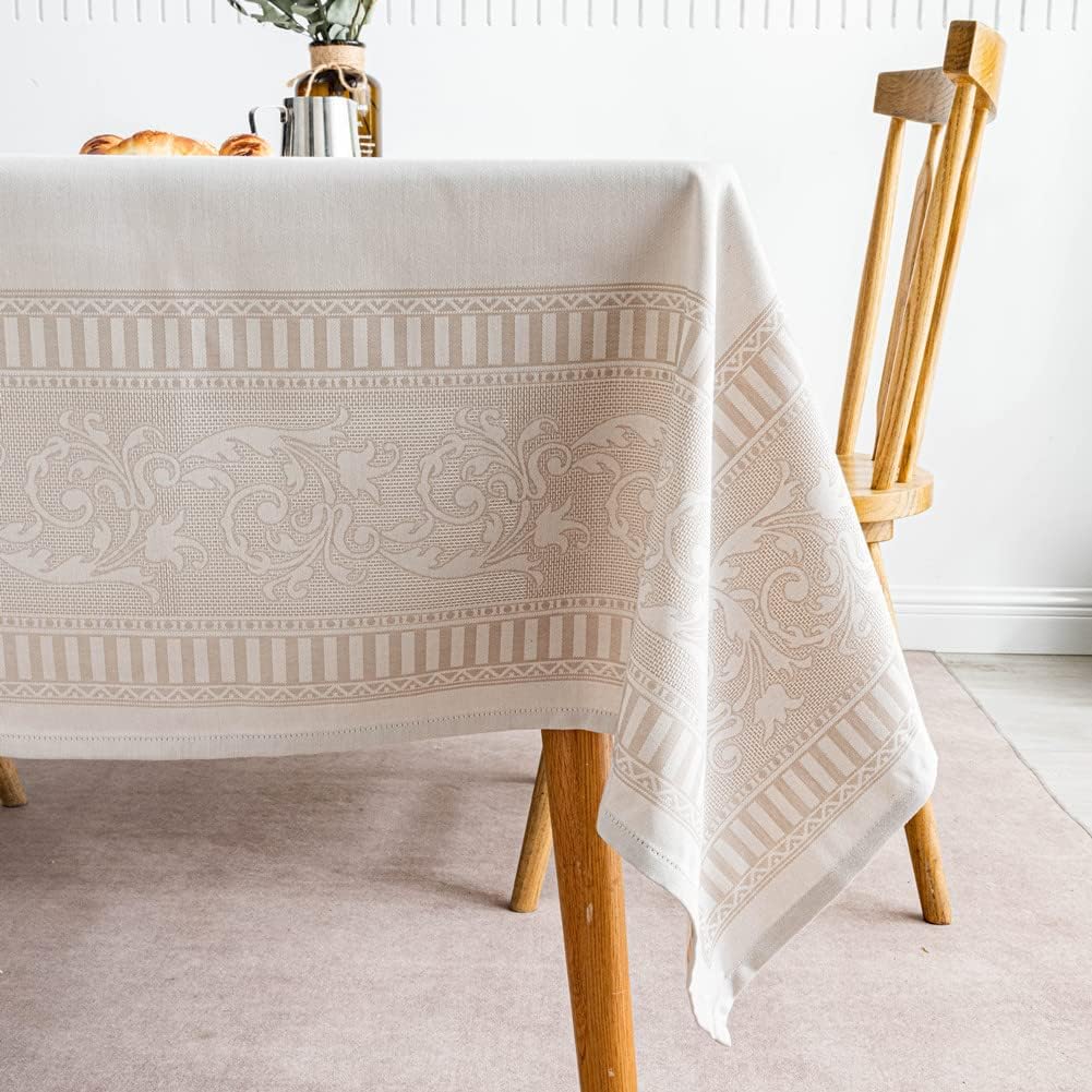 GOLD SAIL Premium Taupe Tablecloth - Outdoor Waterproof Rectangle