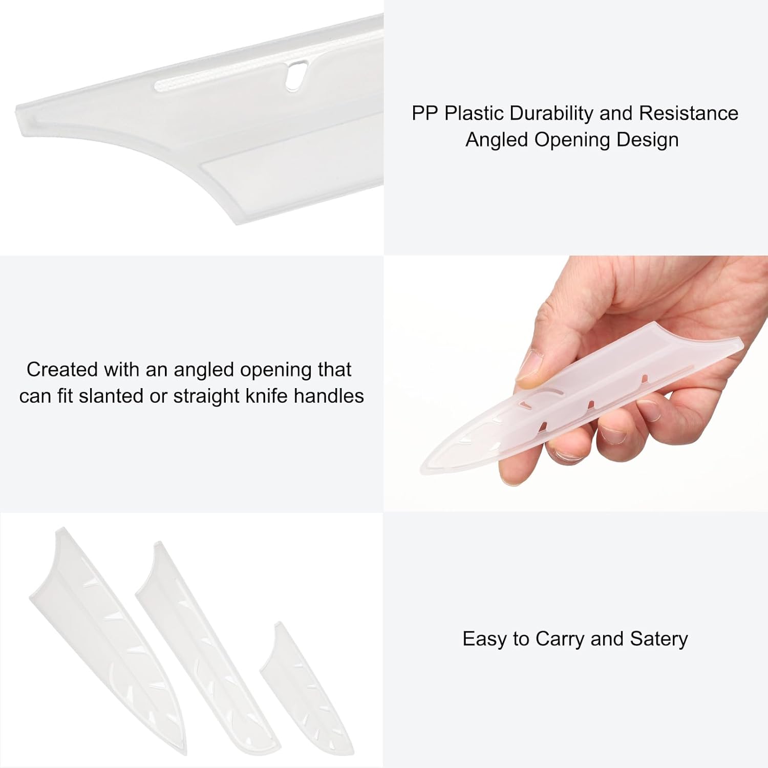 2 Pcs Knife Cover Sleeves PP Edge Guard Universal Kitchen Tool