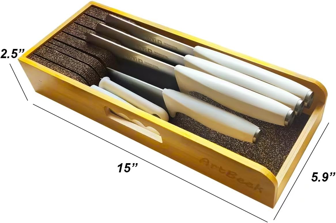 Bamboo Knife Holder for Drawers