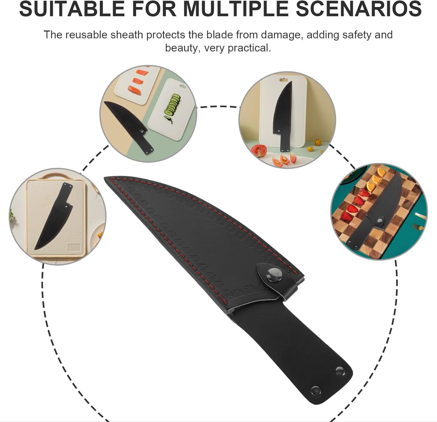 Stylish Kitchen Knife Case - PU Leather Covers for Safety Elegance